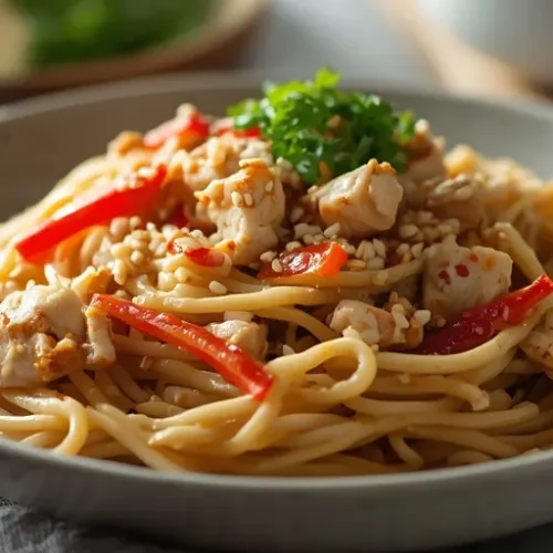 one-pot sesame chicken noodles recipe