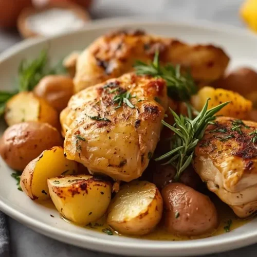 oven chicken and potatoes recipe